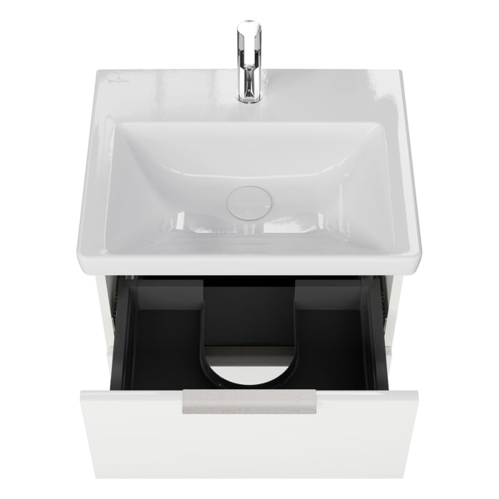 Steinkamp Living 2.0 / Villeroy & Boch Subway 3.0 Badmöbel Set 55 cm mit Spiegelschrank