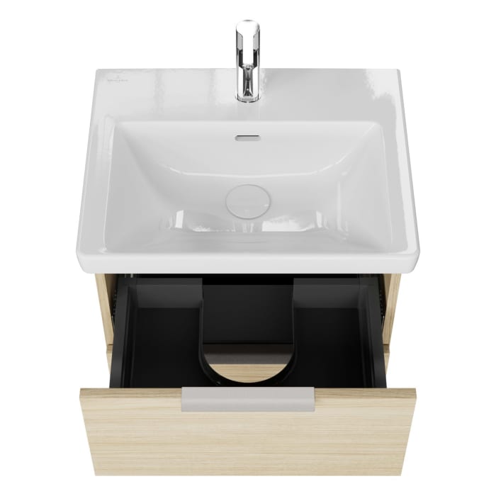 Steinkamp Living 2.0 / Villeroy & Boch Subway 3.0 Badmöbel Set 55 cm mit Spiegelschrank