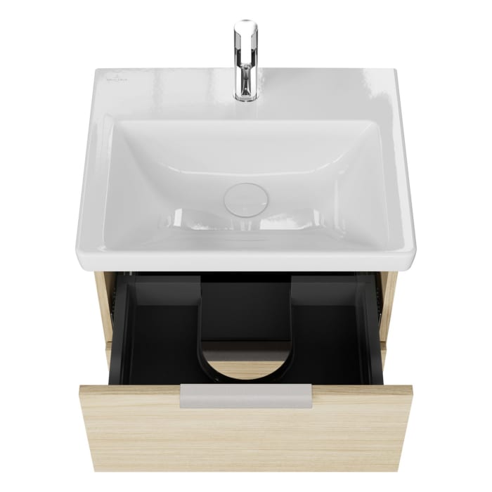 Steinkamp Living 2.0 / Villeroy & Boch Subway 3.0 Badmöbel Set 55 cm mit Spiegelschrank