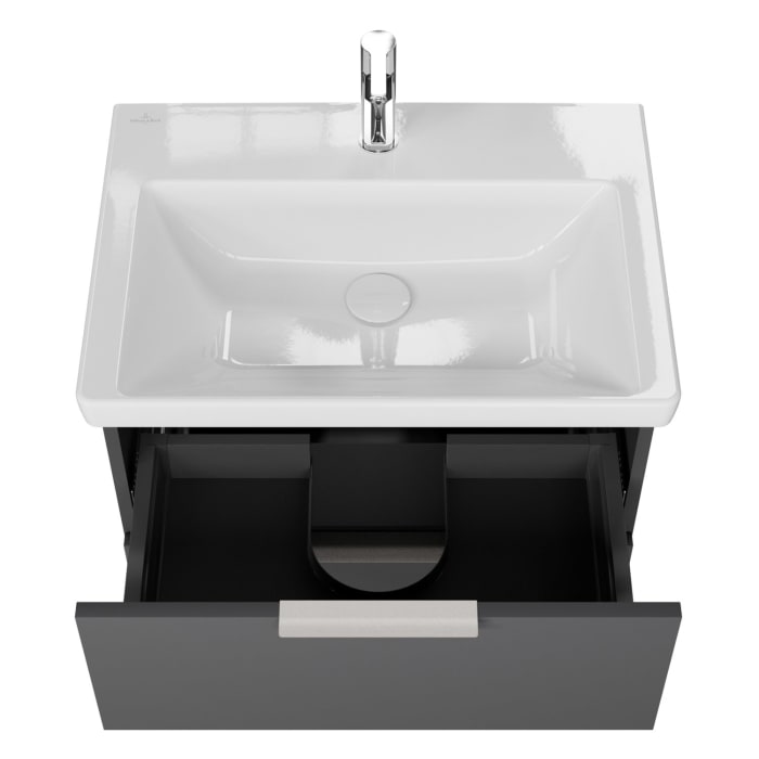 Steinkamp Living 2.0 / Villeroy & Boch Subway 3.0 Badmöbel Set 65 cm mit Spiegelschrank