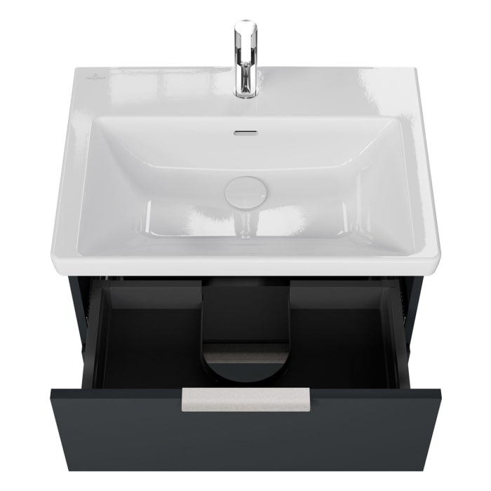Steinkamp Living 2.0 / Villeroy & Boch Subway 3.0 Badmöbel Set 65 cm mit Spiegelschrank