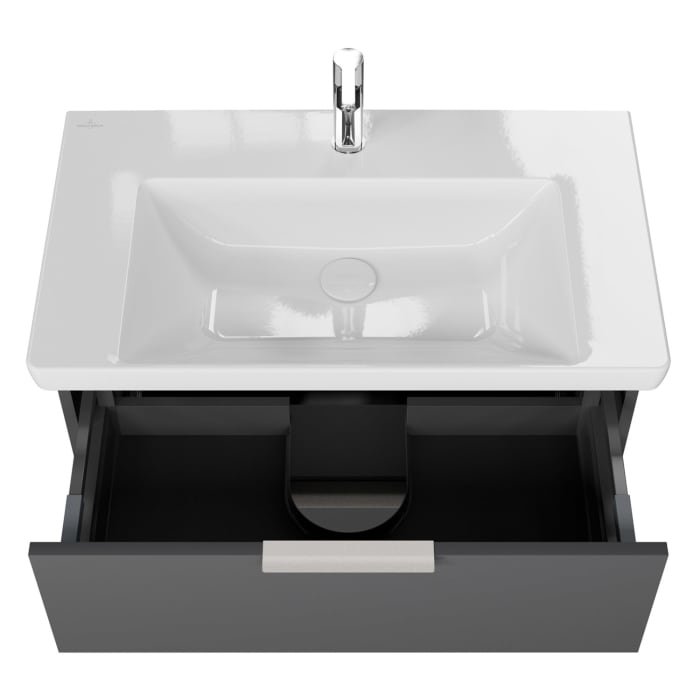Steinkamp Living 2.0 / Villeroy & Boch Subway 3.0 Badmöbel Set 80 cm mit Spiegelschrank