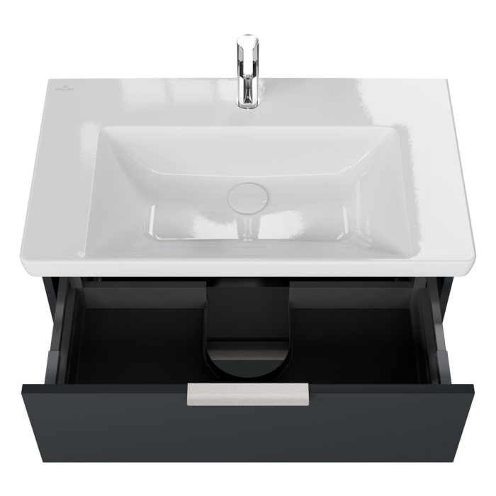Steinkamp Living 2.0 / Villeroy & Boch Subway 3.0 Badmöbel Set 80 cm mit Spiegelschrank
