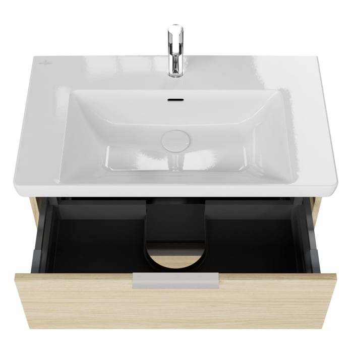 Steinkamp Living 2.0 / Villeroy & Boch Subway 3.0 Badmöbel Set 80 cm mit Spiegelschrank