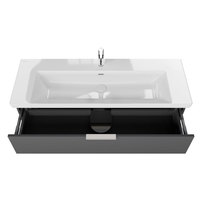 Steinkamp Living 2.0 / Villeroy & Boch Subway 3.0 Badmöbel Set 130 cm mit Spiegelschrank, 3 Türen