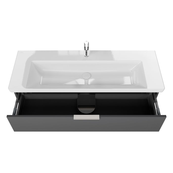Steinkamp Living 2.0 / Villeroy & Boch Subway 3.0 Badmöbel Set 130 cm mit Spiegelschrank, 2 Türen