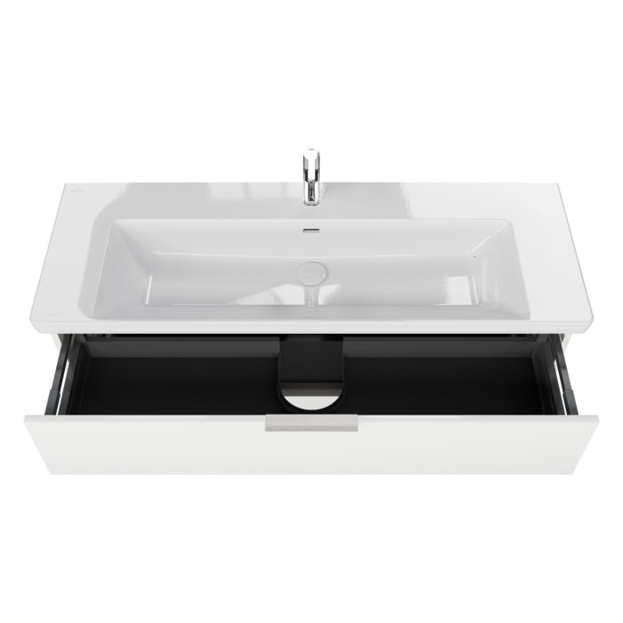 Steinkamp Living 2.0 / Villeroy & Boch Subway 3.0 Badmöbel Set 130 cm mit Spiegelschrank, 2 Türen