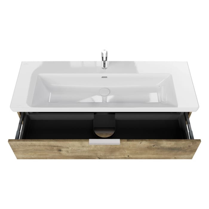 Steinkamp Living 2.0 / Villeroy & Boch Subway 3.0 Badmöbel Set 130 cm mit Spiegelschrank, 3 Türen