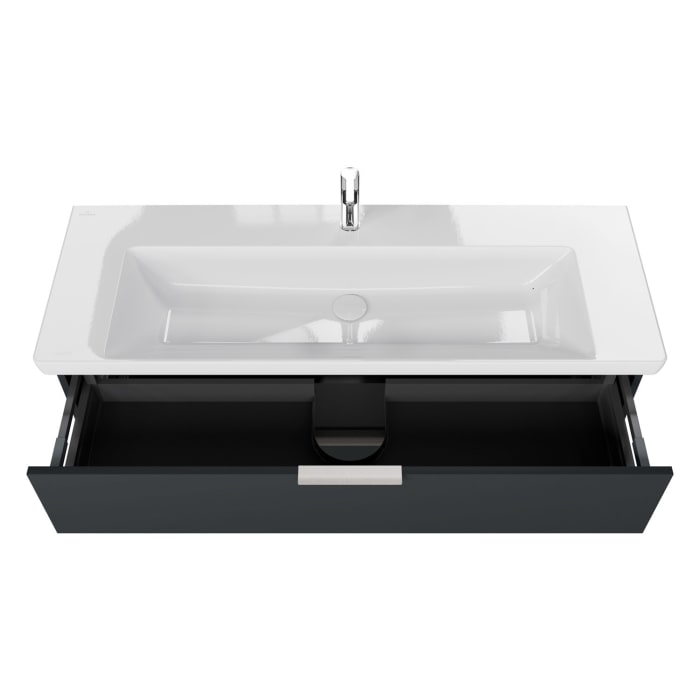 Steinkamp Living 2.0 / Villeroy & Boch Subway 3.0 Badmöbel Set 130 cm mit Spiegelschrank, 3 Türen