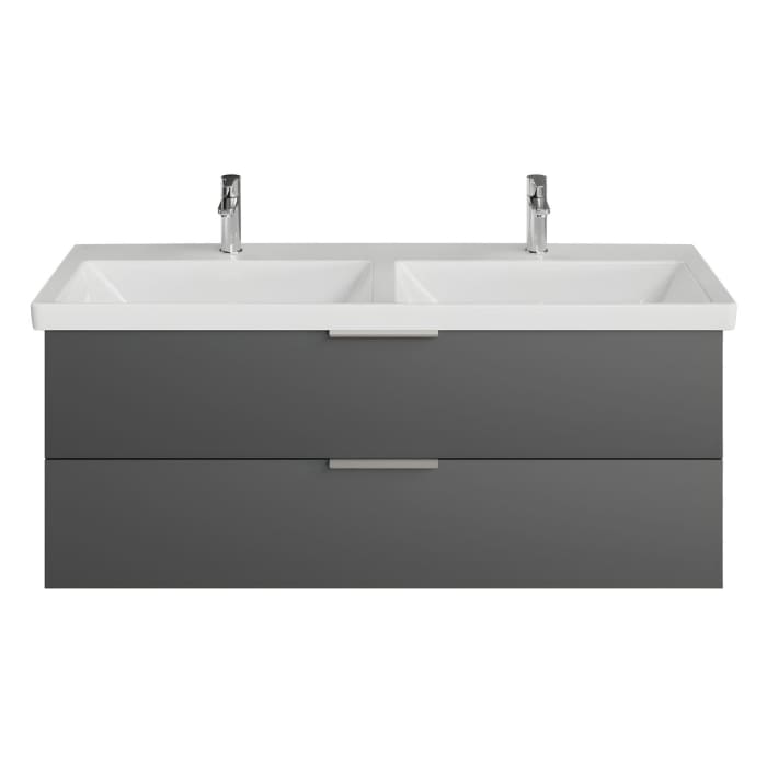 Steinkamp Living 2.0 / Villeroy & Boch Subway 3.0 Doppelwaschtisch mit Unterschrank 130 cm