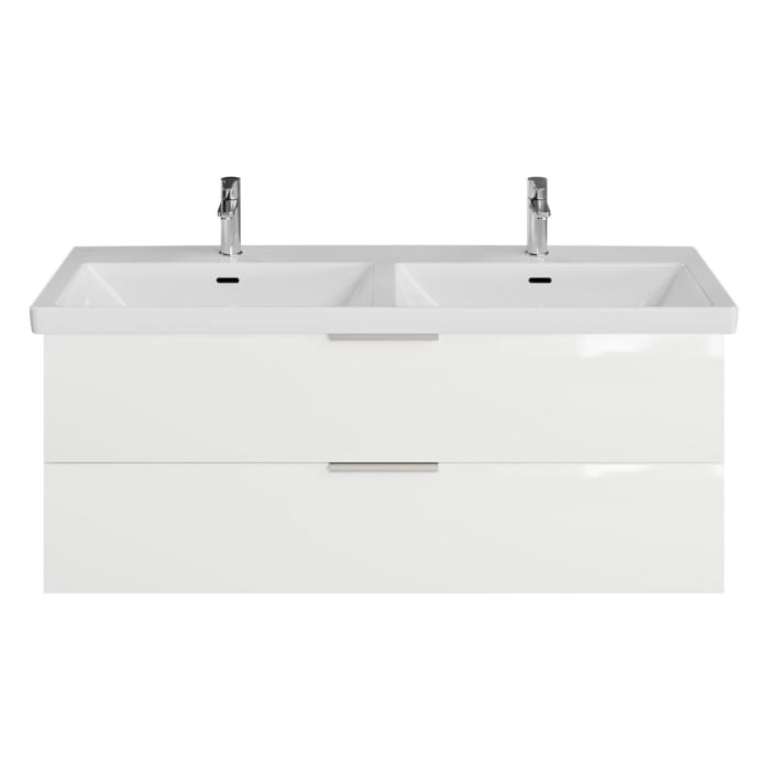 Steinkamp Living 2.0 / Villeroy & Boch Subway 3.0 Doppelwaschtisch mit Unterschrank 130 cm