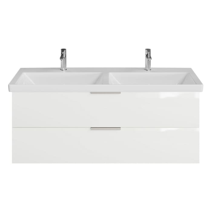 Steinkamp Living 2.0 / Villeroy & Boch Subway 3.0 Doppelwaschtisch mit Unterschrank 130 cm