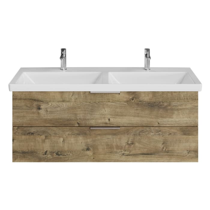 Steinkamp Living 2.0 / Villeroy & Boch Subway 3.0 Doppelwaschtisch mit Unterschrank 130 cm