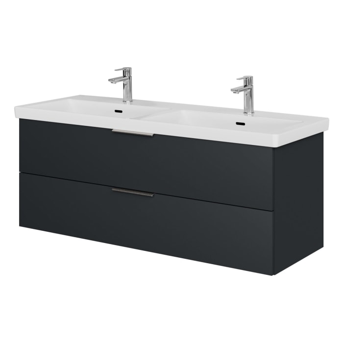 Steinkamp Living 2.0 / Villeroy & Boch Subway 3.0 Doppelwaschtisch mit Unterschrank 130 cm