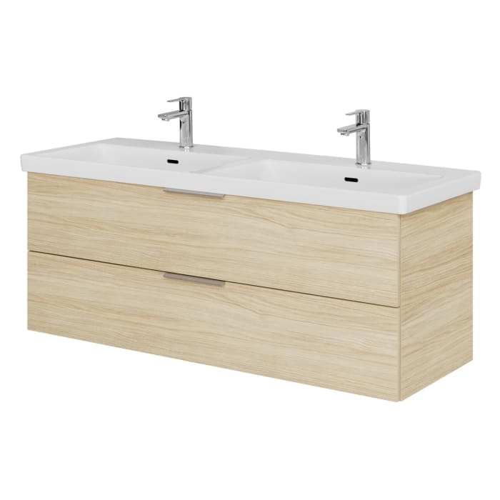 Steinkamp Living 2.0 / Villeroy & Boch Subway 3.0 Doppelwaschtisch mit Unterschrank 130 cm