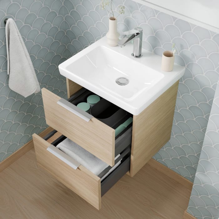 Steinkamp Living 2.0 / Villeroy & Boch Subway 3.0 Waschtisch mit Unterschrank 55 cm
