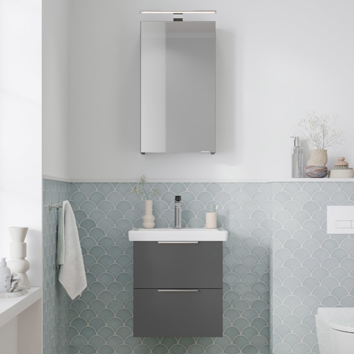 Steinkamp Living 2.0 / Villeroy & Boch Subway 3.0 Waschtisch mit Unterschrank 55 cm