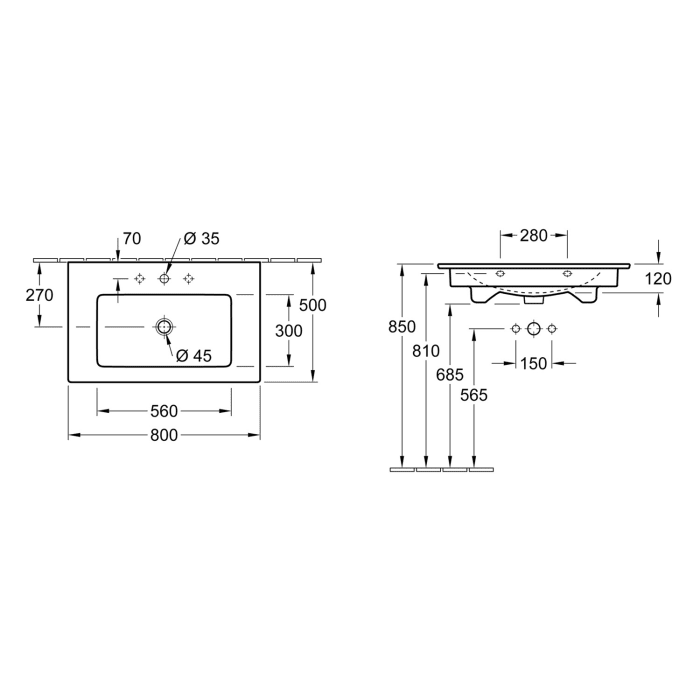 Steinkamp Living 2.0 / Villeroy & Boch Venticello Waschtisch mit Unterschrank 80 cm