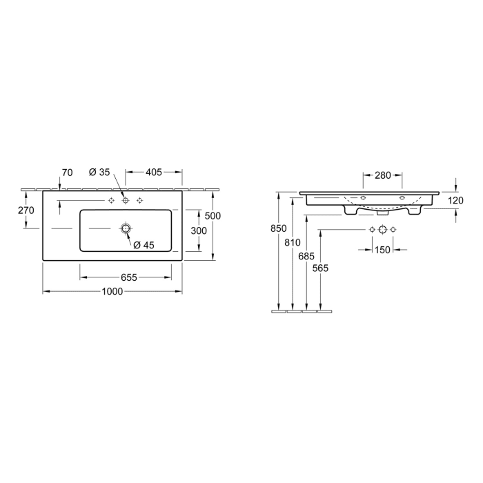 Steinkamp Living 2.0 / Villeroy & Boch Venticello Badmöbel Set 100 cm mit Spiegelschrank