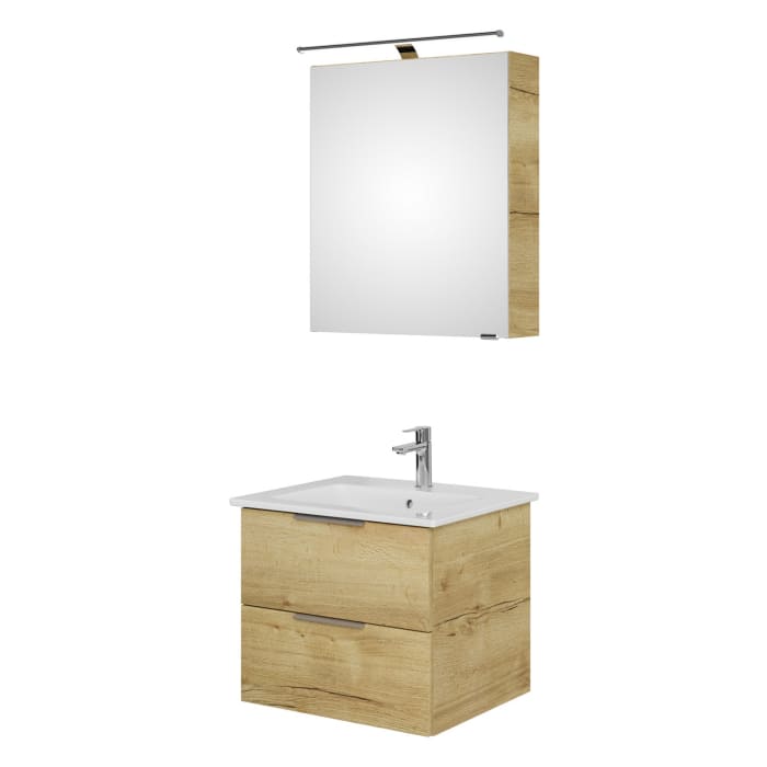 Steinkamp Living 2.0 / Villeroy & Boch Venticello Badmöbel Set 60 cm mit Spiegelschrank