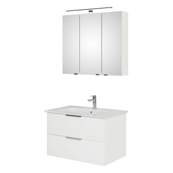 Steinkamp Living 2.0 / Villeroy & Boch Venticello Badmöbel Set 80 cm mit Spiegelschrank