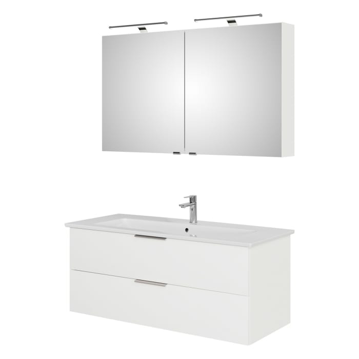 Steinkamp Living 2.0 / Villeroy & Boch Venticello Badmöbel Set 120 cm mit Spiegelschrank, 2 Türen