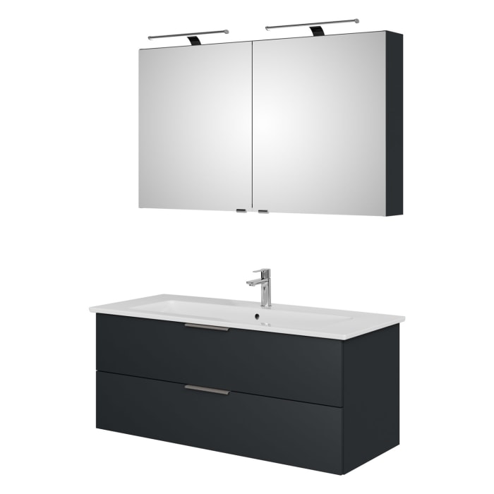 Steinkamp Living 2.0 / Villeroy & Boch Venticello Badmöbel Set 120 cm mit Spiegelschrank, 2 Türen