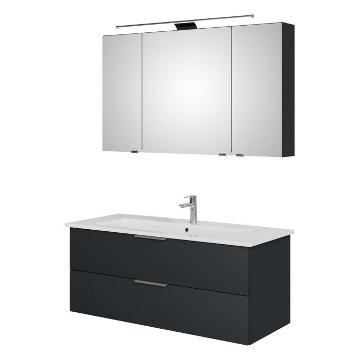 Steinkamp Living 2.0 / Villeroy & Boch Venticello Badmöbel Set 120 cm mit Spiegelschrank, 3 Türen