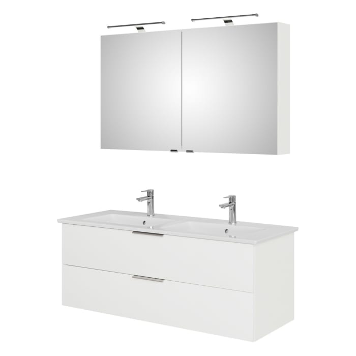 Steinkamp Living 2.0 / Villeroy & Boch Venticello Badmöbel Set 130 cm mit Spiegelschrank, 2 Türen