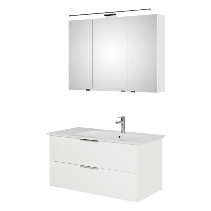 Steinkamp Living 2.0 / Villeroy & Boch Venticello Badmöbel Set 100 cm mit Spiegelschrank