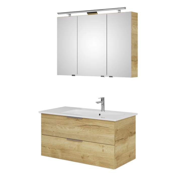 Steinkamp Living 2.0 / Villeroy & Boch Venticello Badmöbel Set 100 cm mit Spiegelschrank