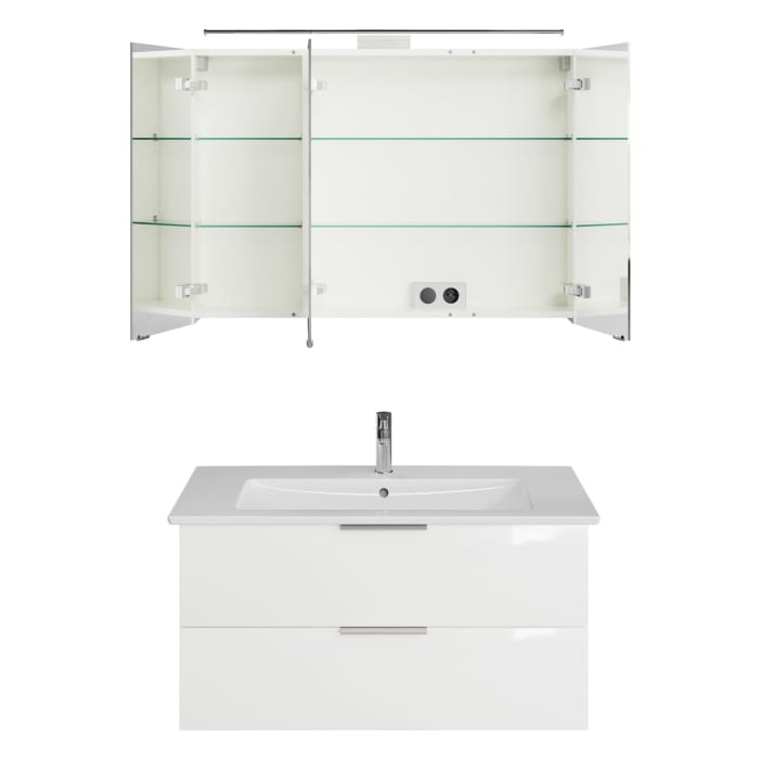 Steinkamp Living 2.0 / Villeroy & Boch Venticello Badmöbel Set 100 cm mit Spiegelschrank