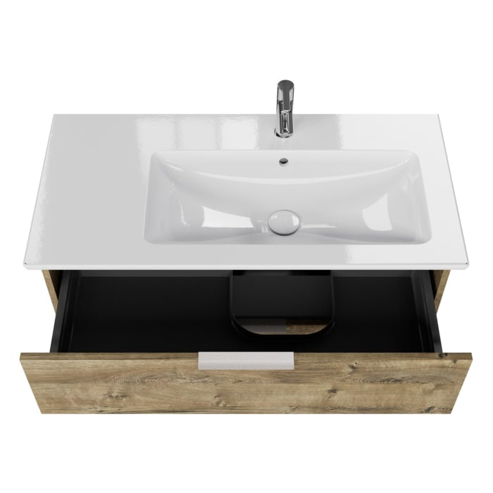 Steinkamp Living 2.0 / Villeroy & Boch Venticello Badmöbel Set 100 cm mit Spiegelschrank