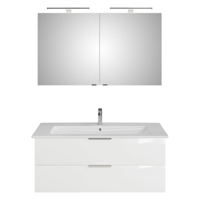 Steinkamp Living 2.0 / Villeroy & Boch Venticello Badmöbel Set 120 cm mit Spiegelschrank, 2 Türen