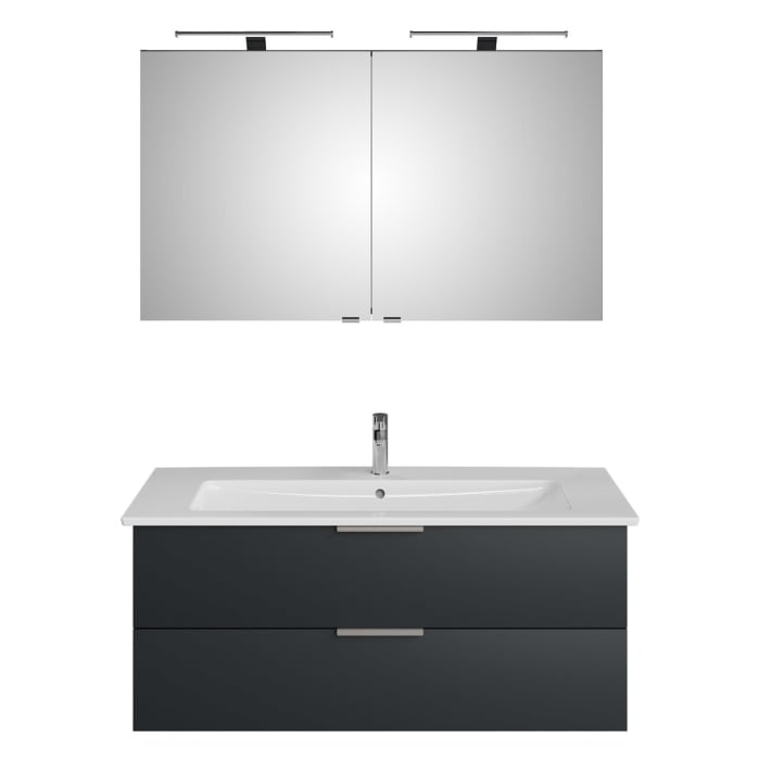 Steinkamp Living 2.0 / Villeroy & Boch Venticello Badmöbel Set 120 cm mit Spiegelschrank, 2 Türen