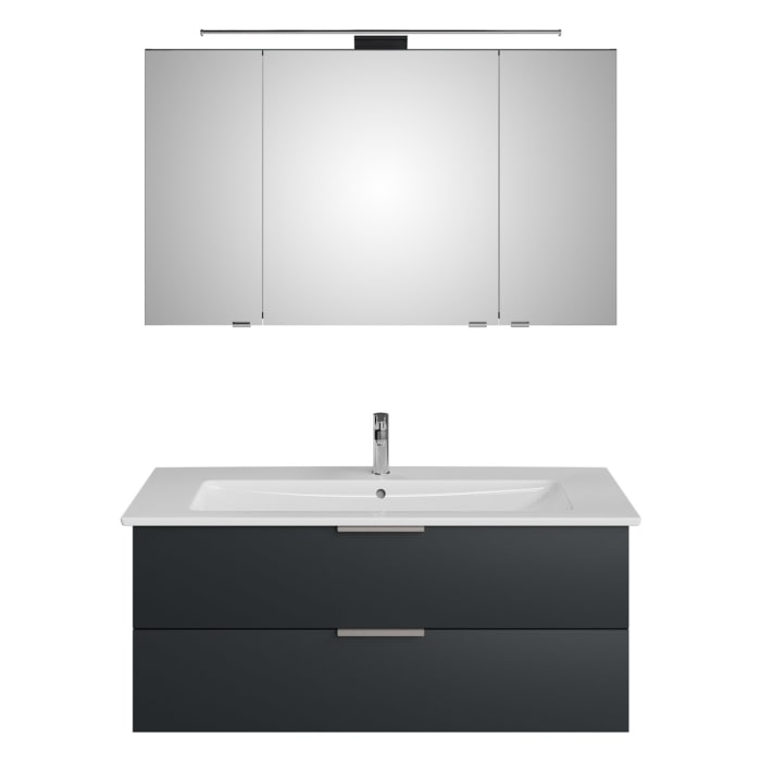 Steinkamp Living 2.0 / Villeroy & Boch Venticello Badmöbel Set 120 cm mit Spiegelschrank, 3 Türen