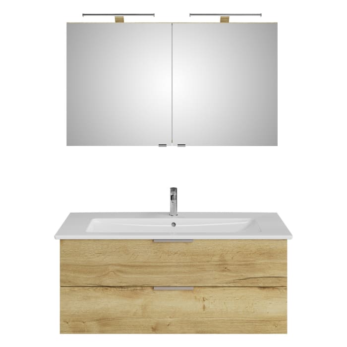 Steinkamp Living 2.0 / Villeroy & Boch Venticello Badmöbel Set 120 cm mit Spiegelschrank, 2 Türen