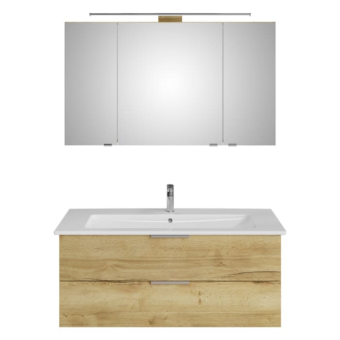 Steinkamp Living 2.0 / Villeroy & Boch Venticello Badmöbel Set 120 cm mit Spiegelschrank, 3 Türen