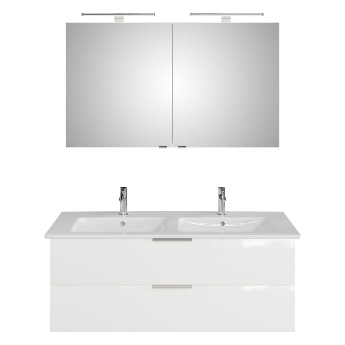Steinkamp Living 2.0 / Villeroy & Boch Venticello Badmöbel Set 130 cm mit Spiegelschrank, 2 Türen