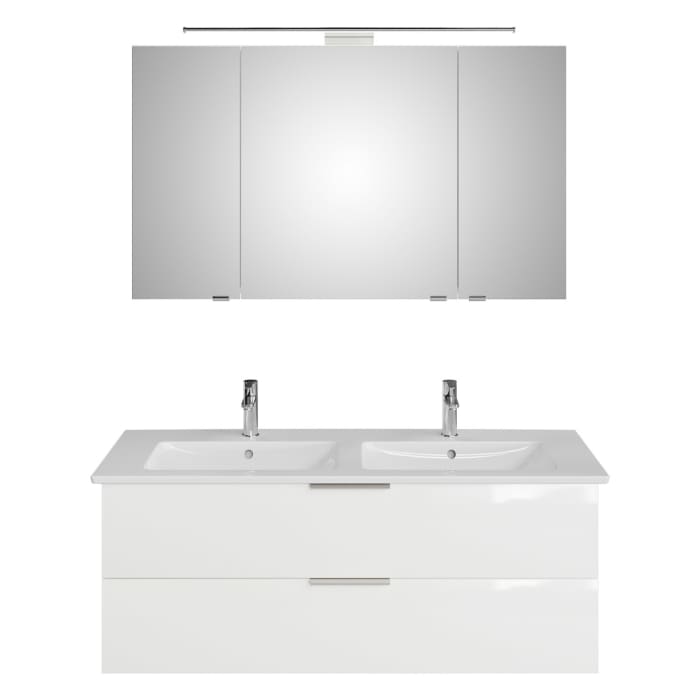 Steinkamp Living 2.0 / Villeroy & Boch Venticello Badmöbel Set 130 cm mit Spiegelschrank, 3 Türen