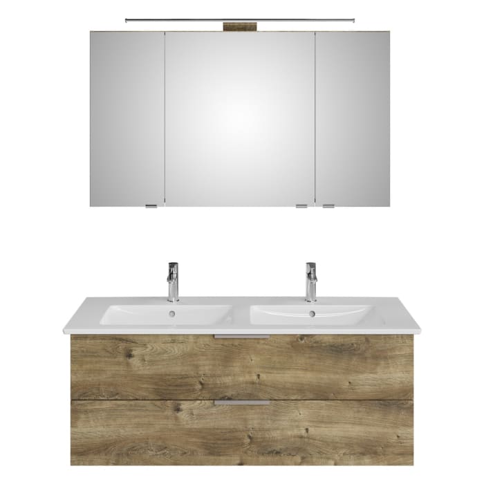 Steinkamp Living 2.0 / Villeroy & Boch Venticello Badmöbel Set 130 cm mit Spiegelschrank, 3 Türen
