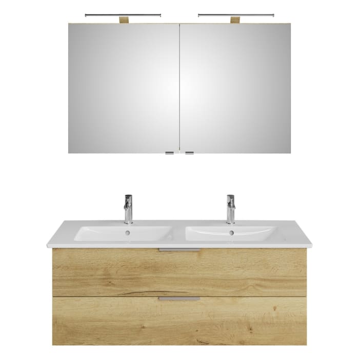 Steinkamp Living 2.0 / Villeroy & Boch Venticello Badmöbel Set 130 cm mit Spiegelschrank, 2 Türen