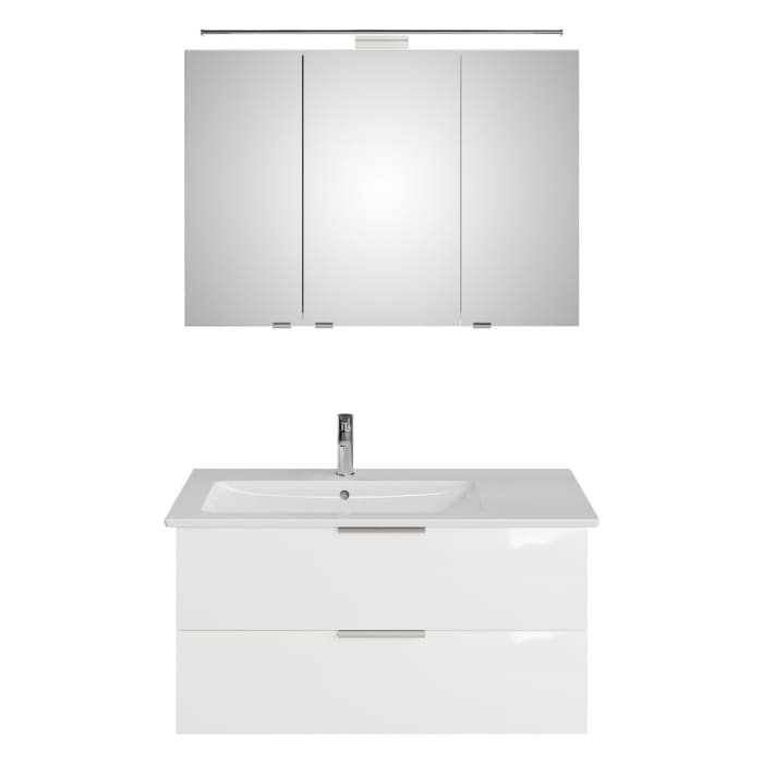 Steinkamp Living 2.0 / Villeroy & Boch Venticello Badmöbel Set 100 cm mit Spiegelschrank