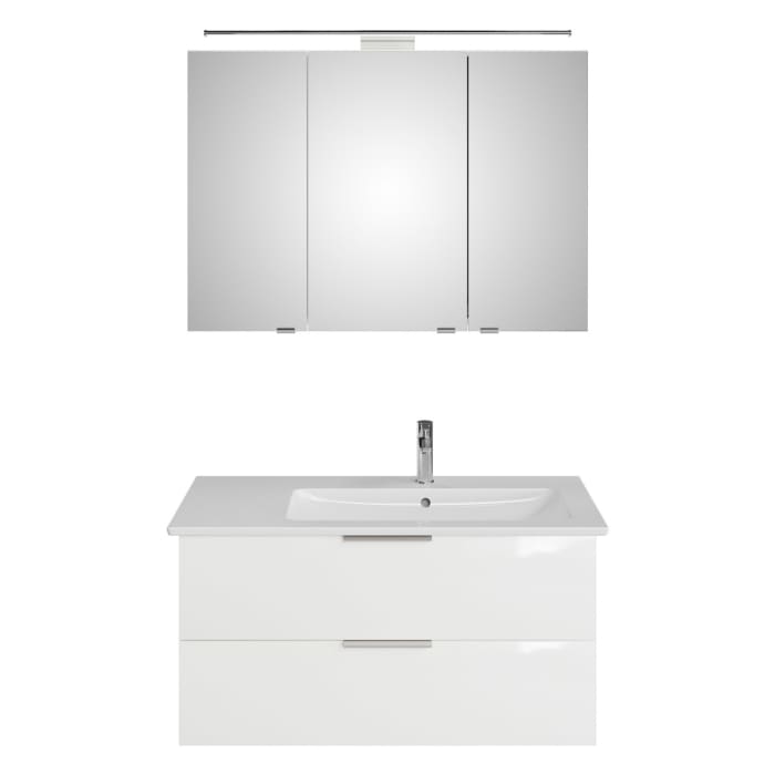 Steinkamp Living 2.0 / Villeroy & Boch Venticello Badmöbel Set 100 cm mit Spiegelschrank
