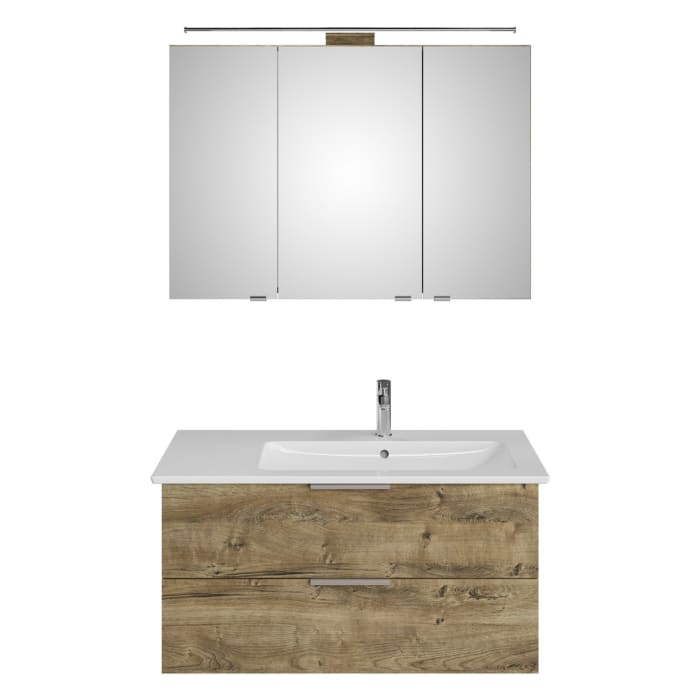 Steinkamp Living 2.0 / Villeroy & Boch Venticello Badmöbel Set 100 cm mit Spiegelschrank
