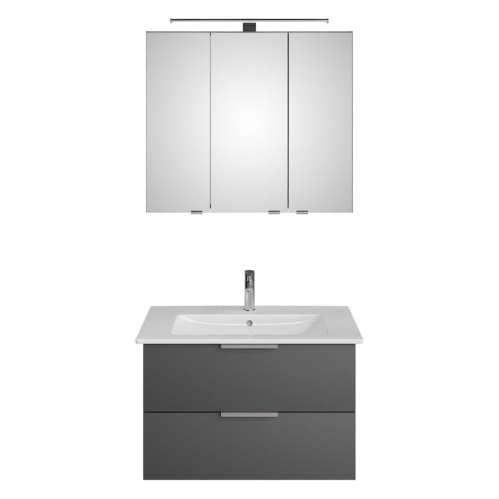 Steinkamp Living 2.0 / Villeroy & Boch Venticello Badmöbel Set 80 cm mit Spiegelschrank