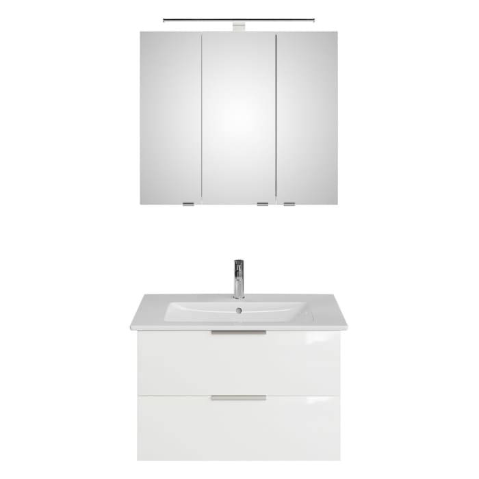 Steinkamp Living 2.0 / Villeroy & Boch Venticello Badmöbel Set 80 cm mit Spiegelschrank