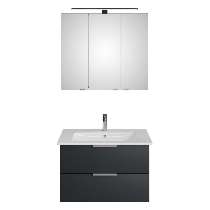 Steinkamp Living 2.0 / Villeroy & Boch Venticello Badmöbel Set 80 cm mit Spiegelschrank