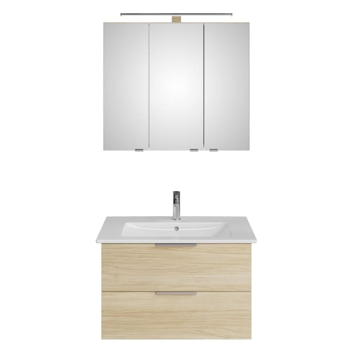 Steinkamp Living 2.0 / Villeroy & Boch Venticello Badmöbel Set 80 cm mit Spiegelschrank