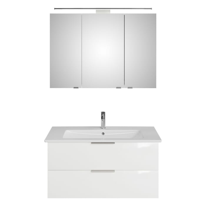 Steinkamp Living 2.0 / Villeroy & Boch Venticello Badmöbel Set 100 cm mit Spiegelschrank